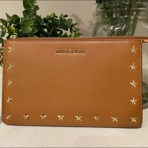 Michael Kors Brown Leather Wristlet